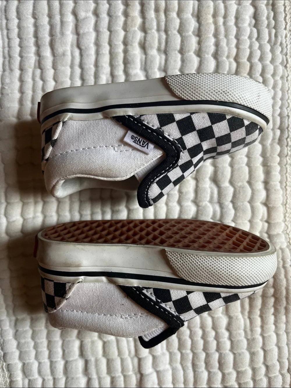Vans Kids Checkerboard Slip-On Sneakers - Black & White